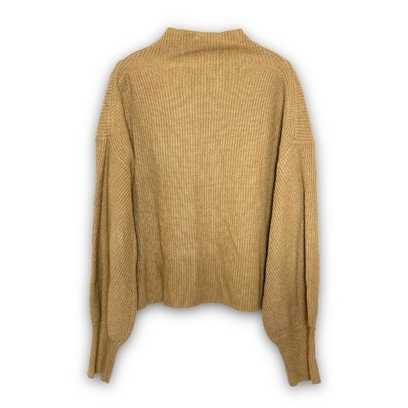 ALC Wool Cashmere Ribbed Knit Oversized Balloon Sleeve Boxy Mockneck Sweater XL - Picture 10 of 16